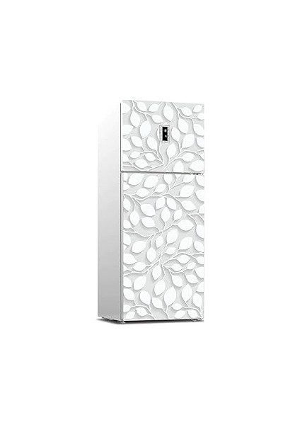 Buzdolabı Sticker Kaplama Dolap Kaplama Etiketi Beyaz Yapraklar