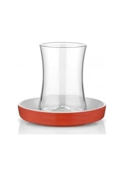 Koleksiyon Tiryaki 6'lı Turuncu Çay Seti