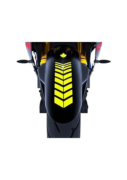 2 Adet Sport Tasarımlı Motosiklet Çamurluk Sticker Reflektif, Floresan, Parlak Düz, Renkler Çı