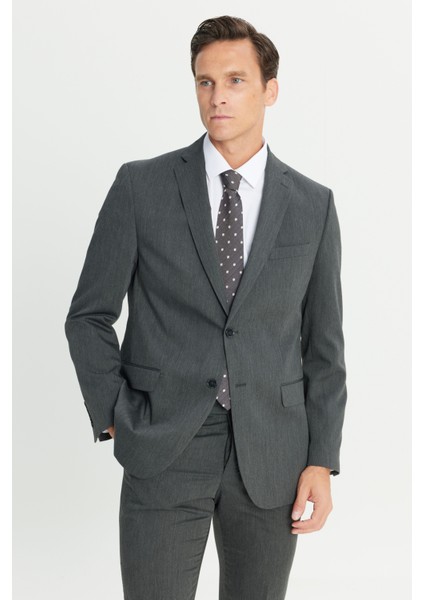 Slim Fit Dar Kesim Mono Yaka Takım Elbise