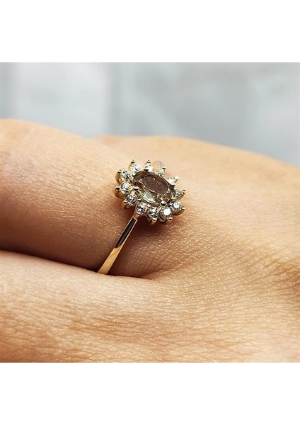 1,05CT Zultanit 0,30CT Pırlanta(Signty) Taşlı Anturajlı Vintage Tasarım Modern 925 Ayar Gümüş Yüzük fırsatları