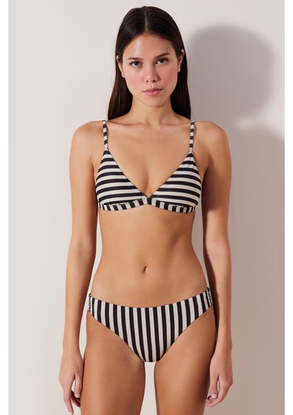 Alia Slip Simli Çizgili Bikini Altı