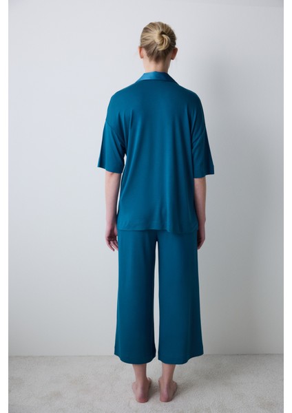Aging Collagen Gömlekli Kapri Pijama Takımı