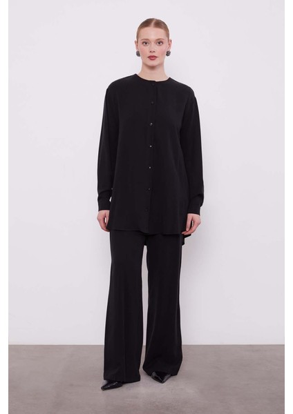 Siyah-Bej Dantel Detaylı Üçlü Tunik Takım fırsatları