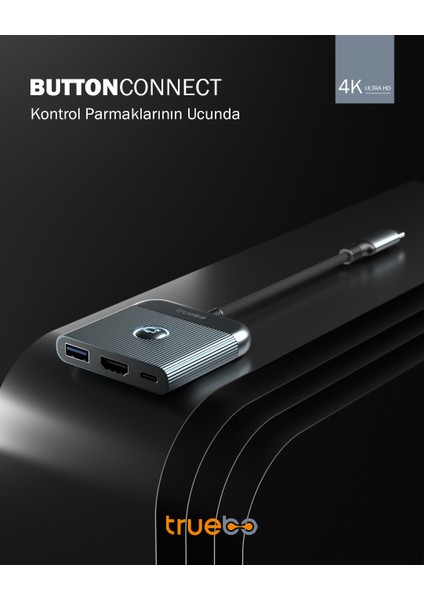 ButtonConnect 3in1 Aç/Kapa Tuşu HDMI Hub