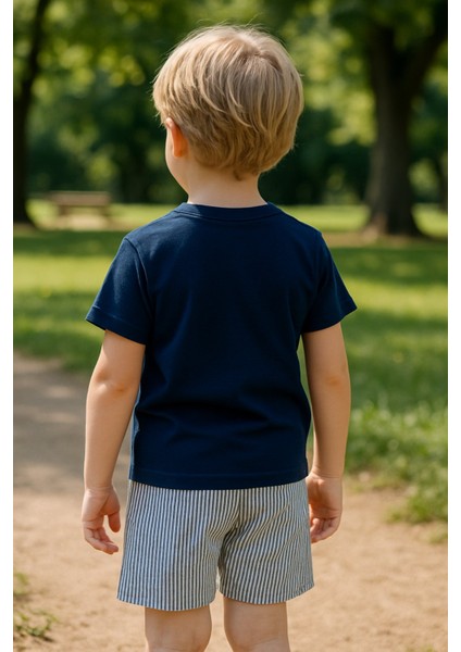 Erkek Çocuk Takım I Çocuk Yazlık Takım I Tişört ve Çizgili Şort Kombini Cep Detayı I Çocuk Giyim fiyatları