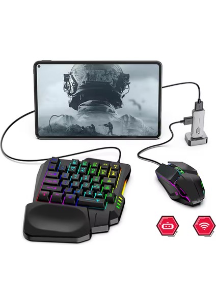 Pubg Mobil Oyun Kiti 5in1 Bt5.3 Klavye Mouse Dönüştürücü Seti Pugb Seti