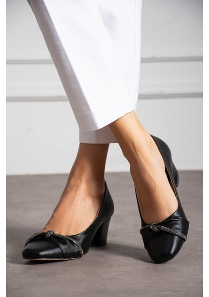Kadın Alçak Topuklu 5,5 cm Stiletto Taşlı Abiye Günlük Kadın Topuklu Ayakkabı (36-44) fiyatları