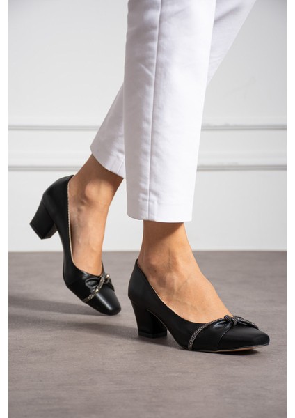 Kadın Alçak Topuklu 5,5 cm Stiletto Taşlı Abiye Günlük Kadın Topuklu Ayakkabı (36-44) modelleri