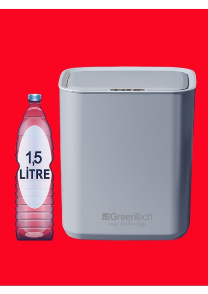 Sensörlü 22 Litre Çöp Kovası (Şarj Edilebilir Lityum Pilli) / GT-SC05 Beyaz modelleri