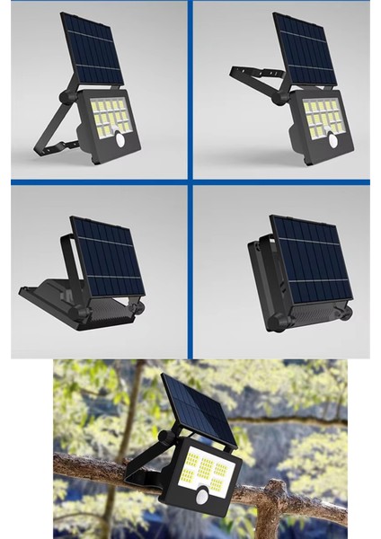 Solar Güneş Enerjili Hareket Sensörlü LED Projektör Lamba Katlanabilir ve Ayarlanabilir Tasarım