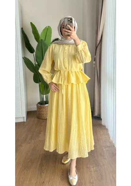 Kadın Fırfırlı Yazlık Ikili Takım - Tesettür Giyim Kombin fiyatları