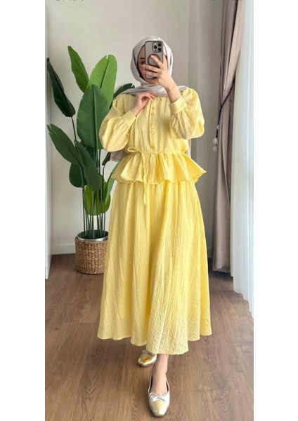 Kadın Fırfırlı Yazlık Ikili Takım - Tesettür Giyim Kombin modelleri