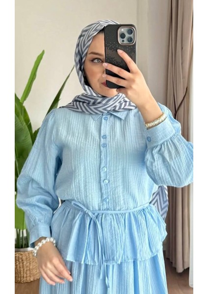 Kadın Fırfırlı Yazlık Ikili Takım - Tesettür Giyim Kombin