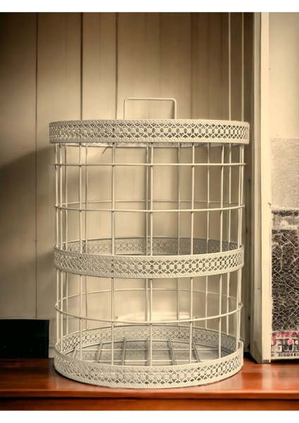 Metal Çamaşır Sepeti Düzenleyici Çok Amaçlı Sepet Krem Bej 40 L 40 x 50 fiyatları