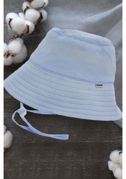 %100 Pamuk Bağlamalı Balıkçı Bebek Şapkası 7034