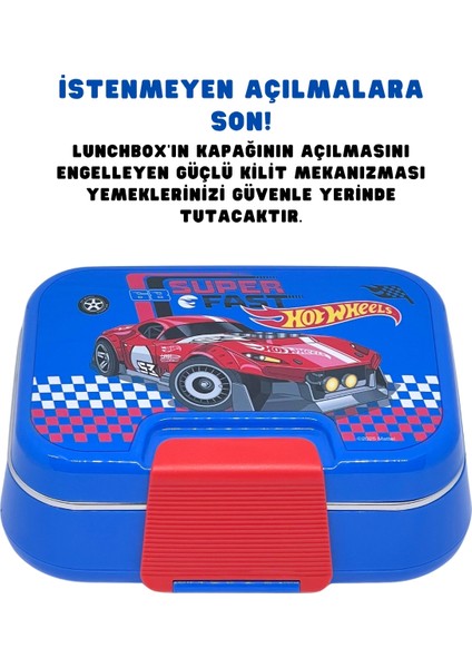 Bento 1030ML Lunchbox Hotwheels Lisanslı Tek Katlı 2 Bölmeli Paslanmaz Çelik Sefer Tası Yemek Kutu fiyatları