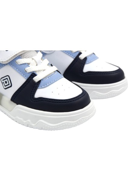 PY25-1603 Phlon Hafiftaban Işıklı Çocuk Spor Ayakkabı Beyaz Laci