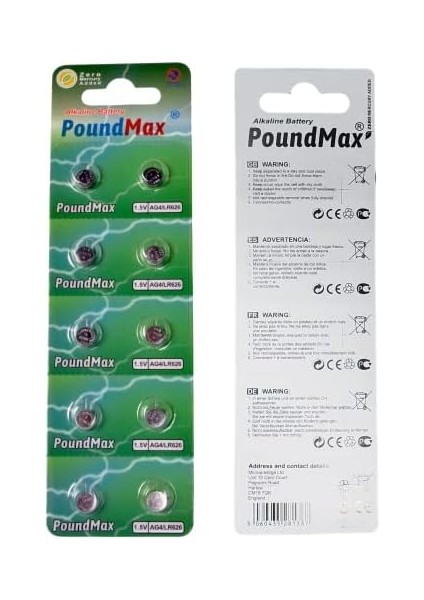 Alkaline AG4/LR626, 10'lu Paket modelleri