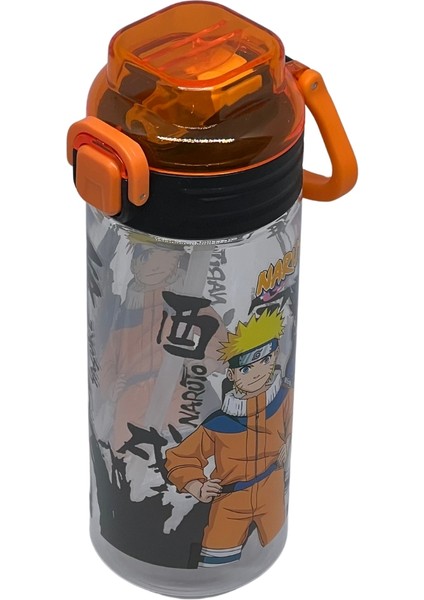 500ML Naruto Yumuşak Silikon Pipetli Kulplu Kilitlenebilir Su Matarası