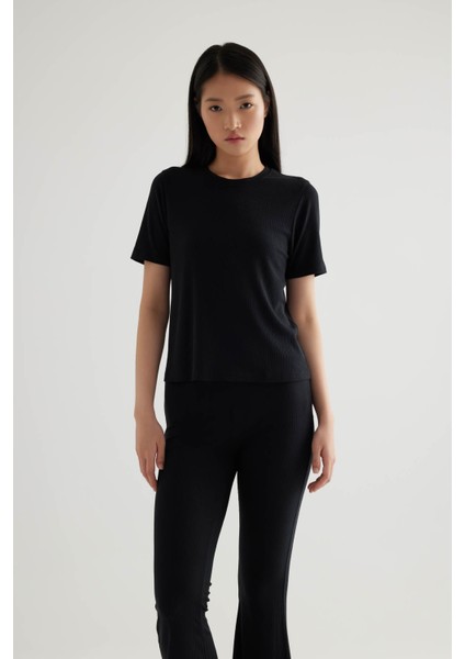 Kadın Modal Kaşkorse Kısa Kollu T-Shirt