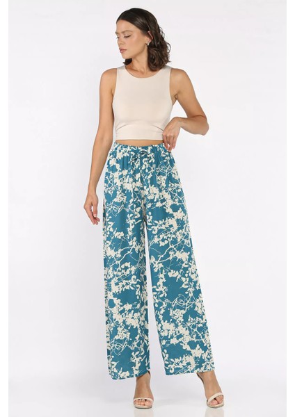 Bel Lastikli Bol Paça Kadın Viskon Yürüyüş Pantolonu P-00015365 fiyatları