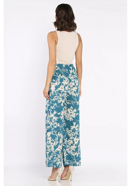 Bel Lastikli Bol Paça Kadın Viskon Yürüyüş Pantolonu P-00015365 modelleri