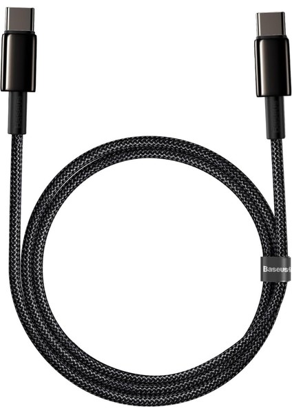Tungsten Gold Hızlı Şarj Kablosu Type-C To Type-C 100W, 1m, Siyah
