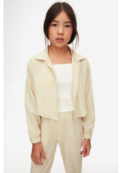 38823 Kız Çocuk Krem Frozen Gömlek