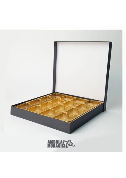 2024 16 Gözlü Model Taslama Chocolate Box Siyah 5 Adet ( 20,5X2,6X19,5 cm )
