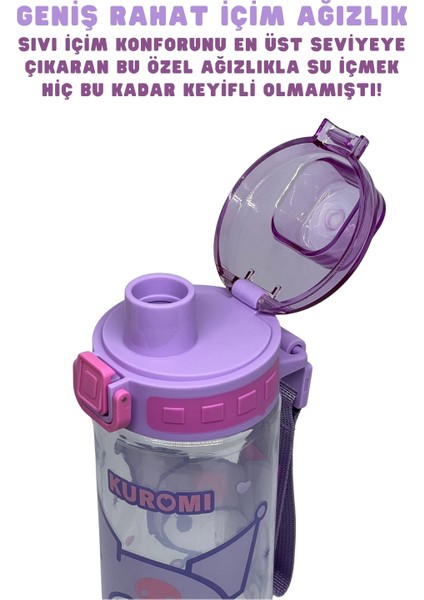 700ML Kuromi Rahat Içim Ağızlıklı Kulplu Kilitlenebilir Su Matarası fırsatları