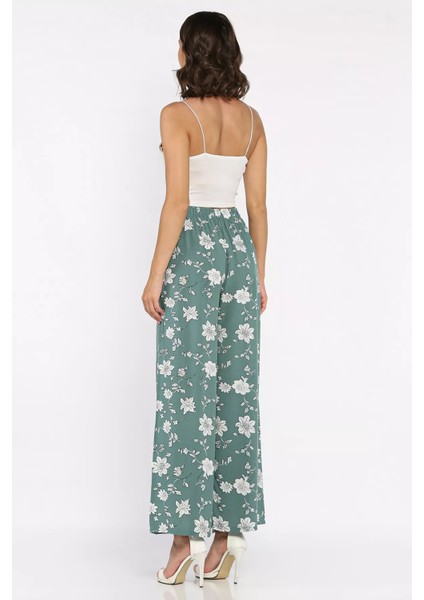 Kadın Çiçek Desenli Viskon Yürüyüş Pantolonu P-00015356 modelleri