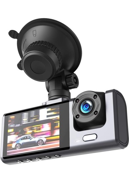 Araç Kamerası Full Hd 1080P Video Kaydı 2 Inç Boyutunda Ekran Aynı Anda Iki Kamera Kanal Desteği ile Kayıt ve Hareket Algılama Özelliği XJ03