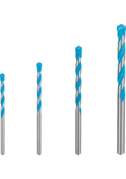 4 x Expert Cyl-9 Multiconstruction Matkap Seti (Beton, Yumuşak Fayans, Ø 4-8 Mm, Profesyonel Aksesuar, Darbeli Matkap/tornavida, Matkap/tornavida)