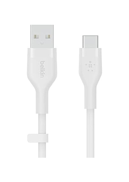 Boostcharge Flex Silicone Usb-C - Usb-A Kablosu (2 M), iPad Pro, Galaxy S21, Ultra, Plus, Note 20, Pixel ve Diğer Aygıtlar Için Usb-If Onaylı Usb-C Şarj Kablosu - Beyaz modelleri