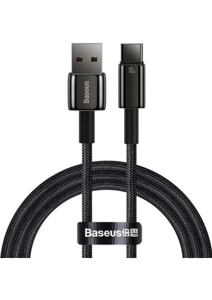 Tungsten Gold Hızlı Şarj Kablosu USB To Type-C 100W, 1m, Siyah