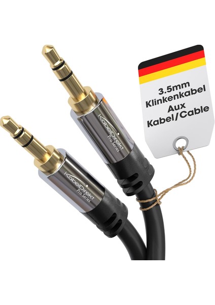 - Aux Kablosu, 3,5mm Jak Kablosu - 1,5m - Kırılmaya Dayanıklı Metal Fişler - 0,3-10M Arasında Mevcut (Ses/kulaklık Kablosu/aux Kablo, Pc/dizüstü Bilgisayar, Araba ve Hifi, Siyah)