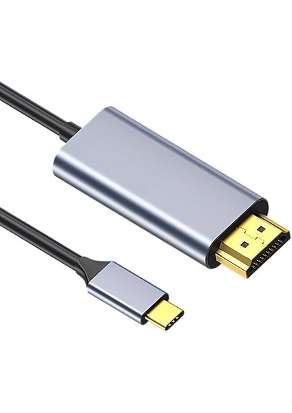 Type-C To HDMI Kablosu, HDMI Kablosu USB C 4K 2m, HDMI Erkek Usb-C Erkek Surface Pro 7/8/9 Için Thunderbolt 3/4 ile Uyumlu, iPad Pro, Air 2020/2022, Mate 40 Uyumlu 1,8 Metre