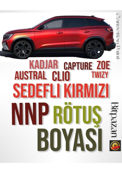 Renault Nnp Sedefli Alev Kırmızı - Profesyonel Rötuş Boyası Çift Şişe 20ML.