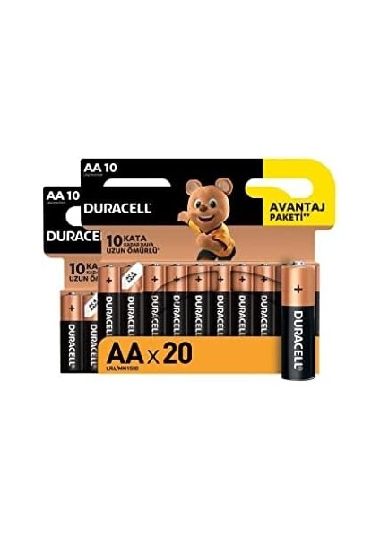 Alkalin Aa Kalem Piller, 20 Li Paket