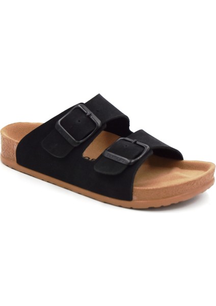 Fly Soft S961 Poli Hafif Taban Çift Toka Çocuk Terlik Siyah