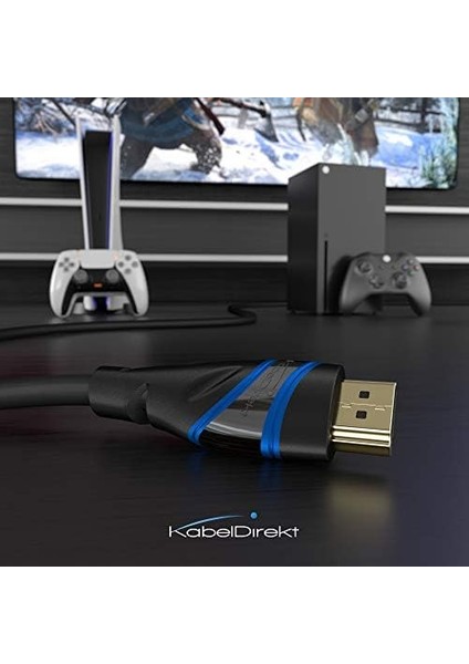 - 10K & 8k HDMI Kablosu, HDMI 2.1 B - 1,5m, 0,5-5m Arası Mevcut - Sertifikalı, Almanya Da Geliştirilmiş (Ultra Yüksek Hız Kablosu Pc, Ps5, Xbox, Monitör ve Tv Için - Siyah-Mavi) modelleri