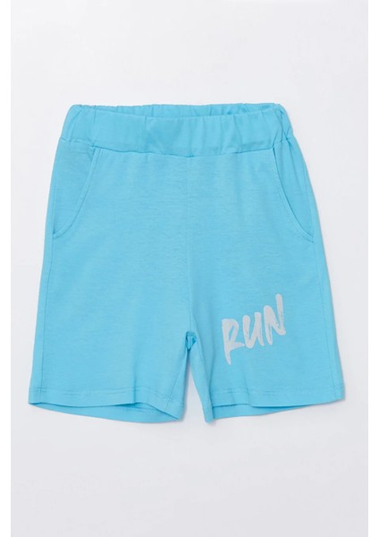 Run Baskılı Penye Şort- T-Shirt Kız-Erkek Takım - Coppa - Mavi - 3 Yaş - Frnd00000002-34 indirimleri
