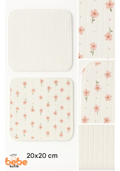 7’li Bebek Mendili Seti PAMUK Yumuşak Ribana Doku Çiçek Desenli ve Düz Model Ağız Silme Mendili indirimleri