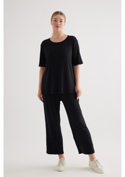 Kadın Plus Size Modal Kaşkorse Uzun Pantolon