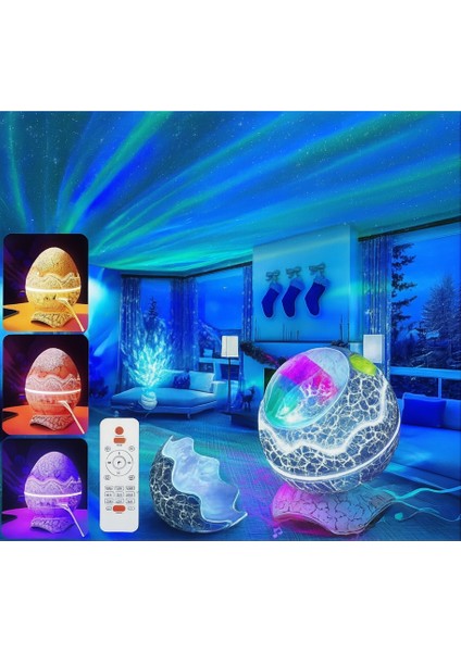 Kumandalı Gece Lambası Projektör Işık Çocuklar Için Eğitici Bluetooth Hoparlör Dinazor Yumurtası modelleri