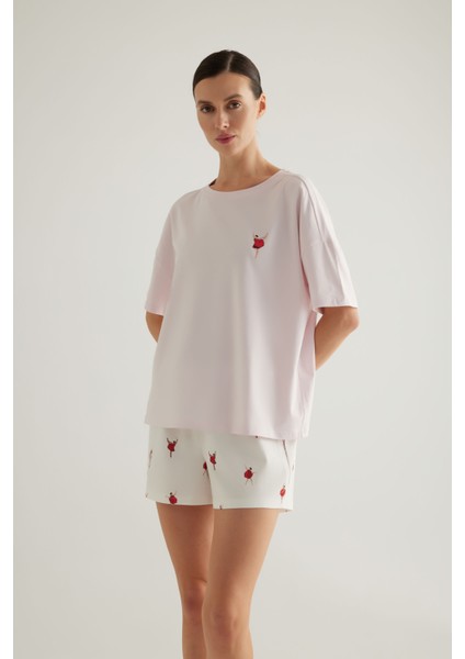 Kadın Pamuklu Kısa Kollu Pijama Üstü modelleri