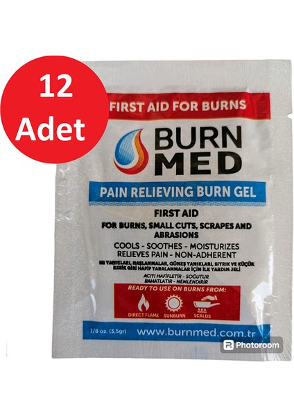 Burn Med Yanık kremi İlkyardım Jeli 3,5gr 12 Adet