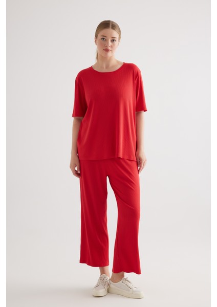 Kadın Plus Size Modal Kaşkorse Uzun Pantolon
