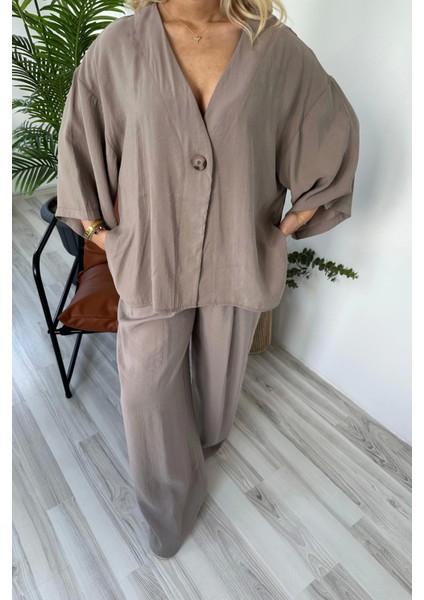 Kadın Bluz Pantolon Takım Vizon fiyatları